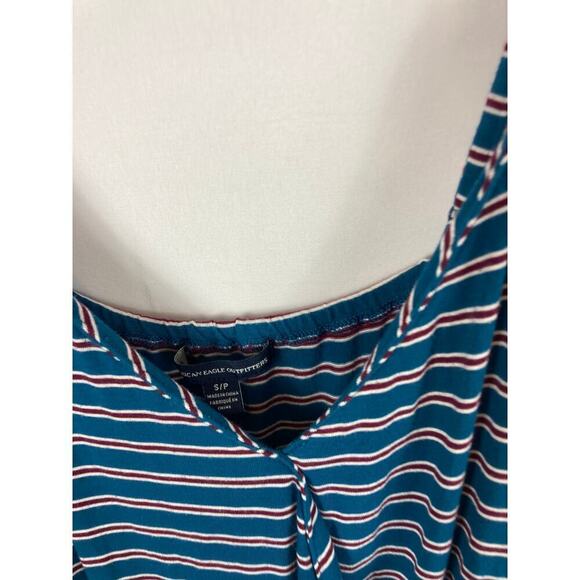 American Eagle Striped Cinch Waist Romper Size Small - Picture 3 of 6